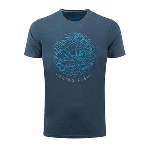 Weird Fish Mens Lakes and Peaks Graphic Print T-Shirt / Navy